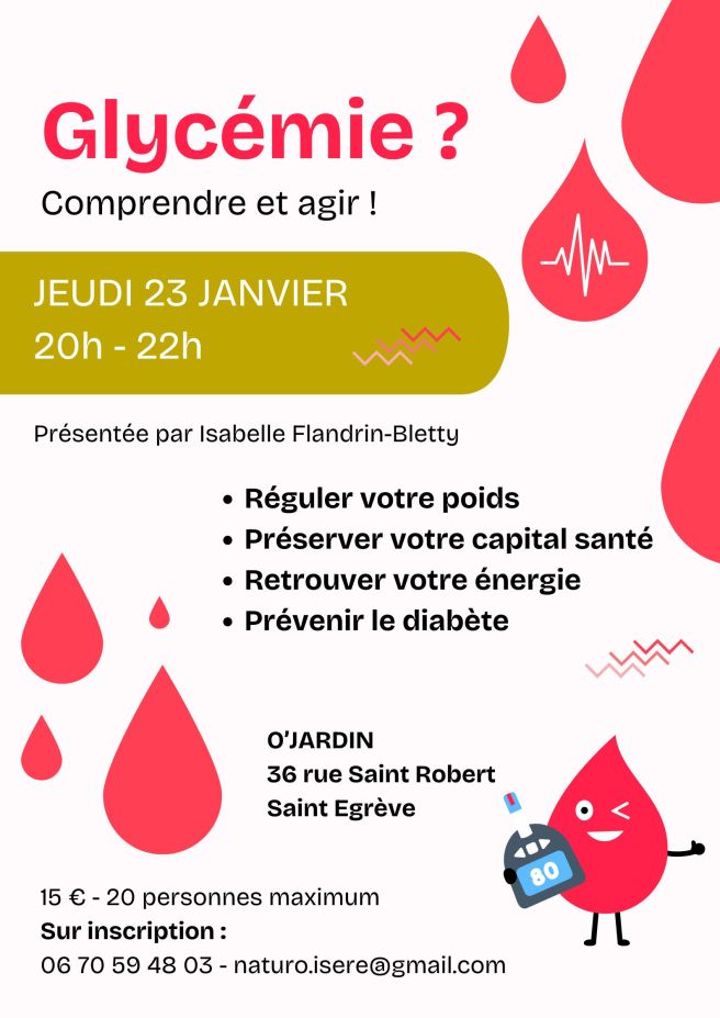 Conférence Glycémie // jeudi 23&nbsp;janvier